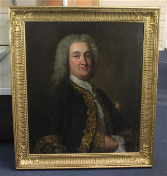 Follower of Allan Ramsay (1713-1784) Portrait of Andrew Fletcher, Lord Milton (1692-1766) 30 x 25in.